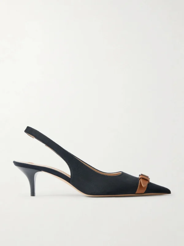 JW Anderson Buckled Leather-trimmed Velvet Slingback Pumps