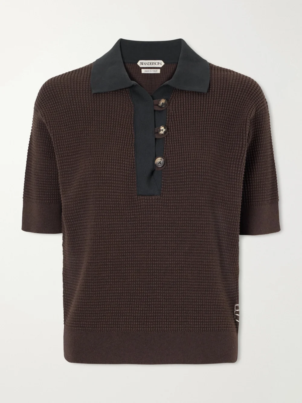 JW Anderson Cotton-blend Polo Shirt in dark brown