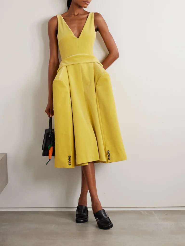 JW Anderson Cotton-velvet Midi Dress