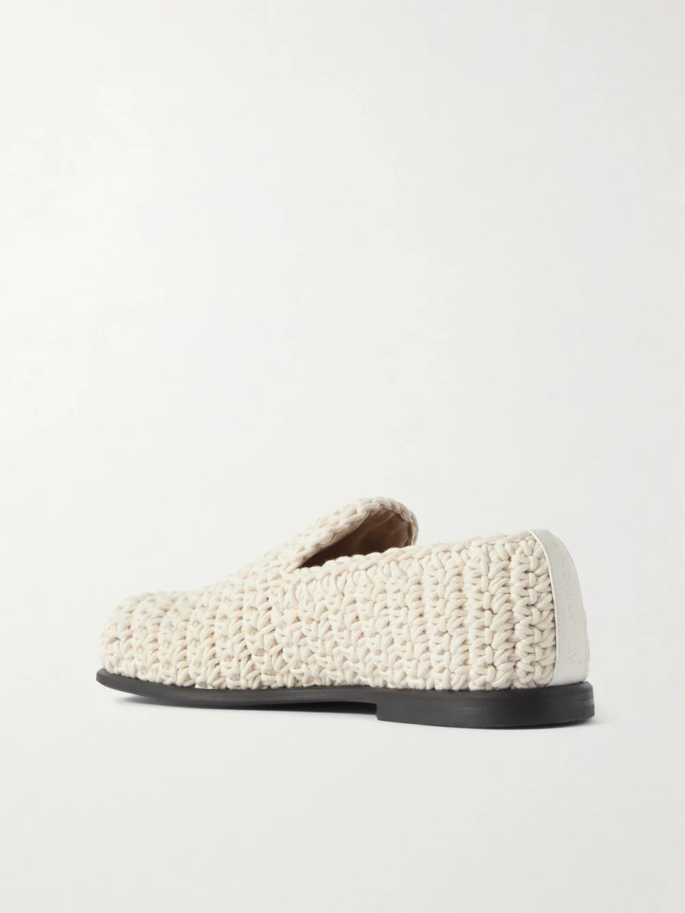 Back view of the JW Anderson Crocheted Leather-trimmed Cotton Loafers