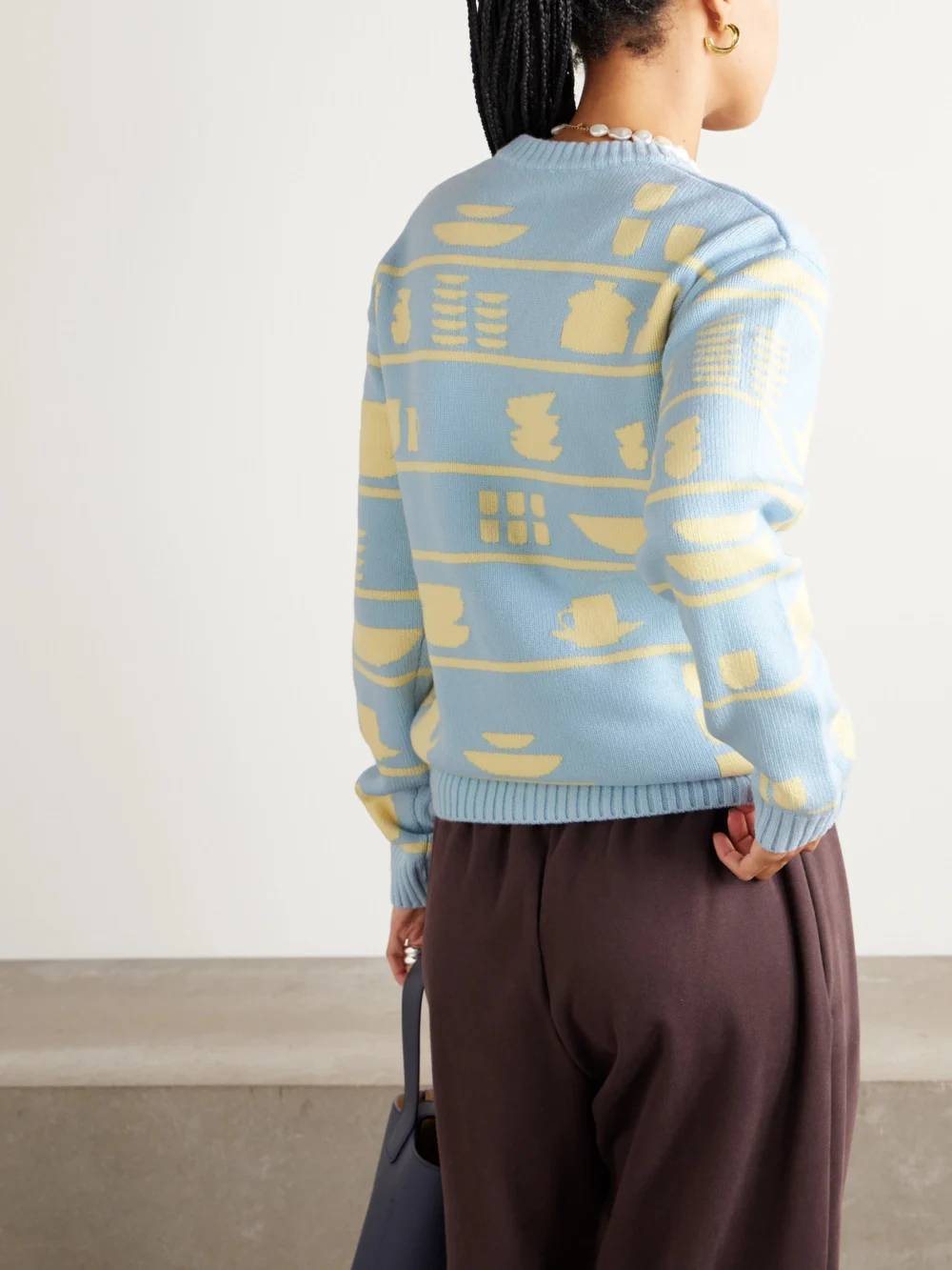 Back view of the JW Anderson Crockery Intarsia-knit Wool Sweater