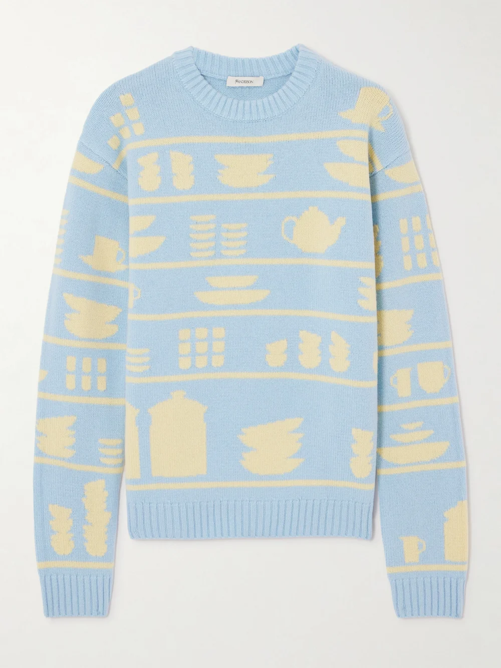 JW Anderson Crockery Intarsia-knit Wool Sweater in blue