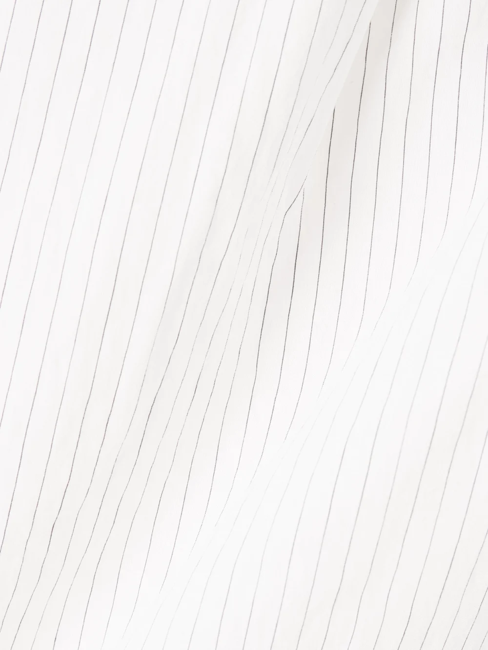 Close-up detail of the JW Anderson Cropped Hooded Pinstriped Poplin Shirt