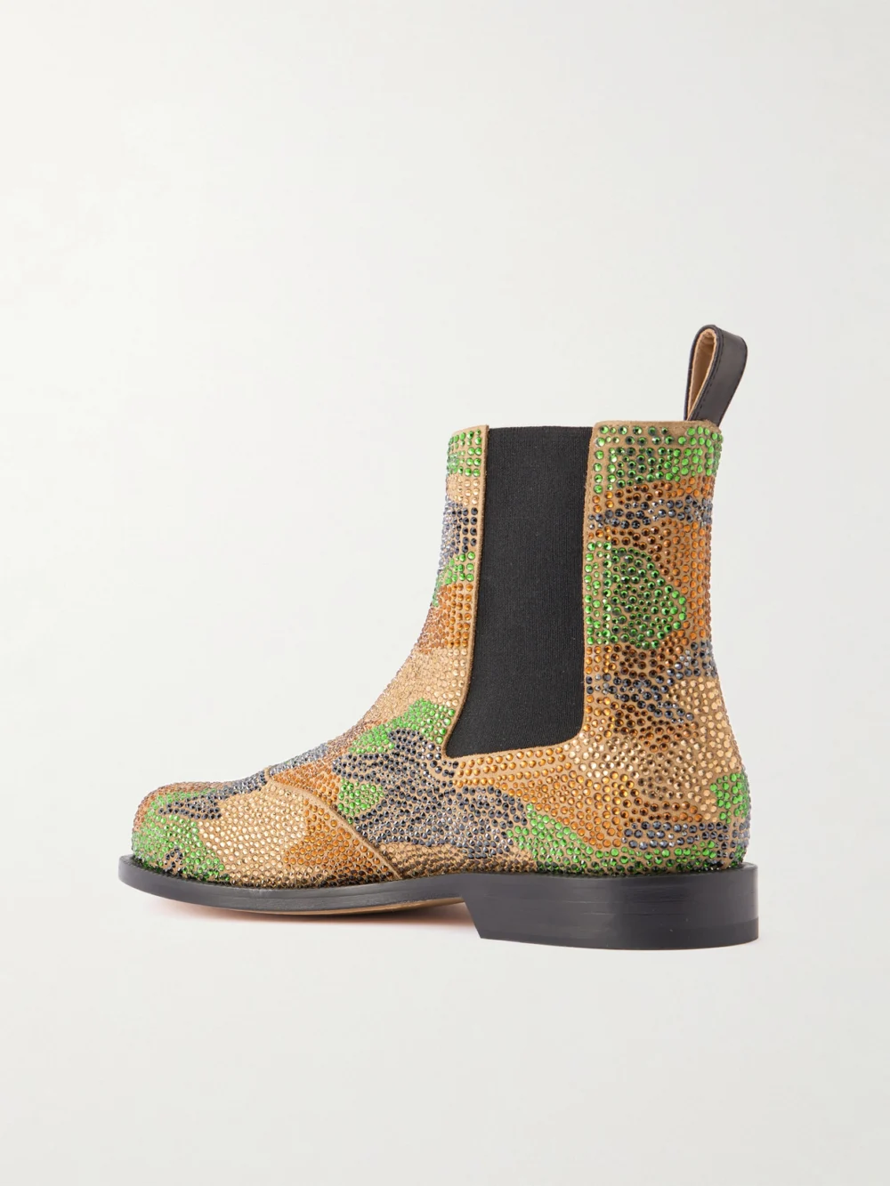 Back view of the JW Anderson Crystal-embellished Suede Chelsea Boots