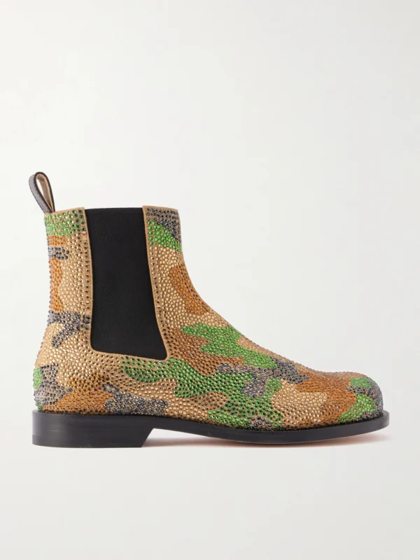 JW Anderson Crystal-embellished Suede Chelsea Boots