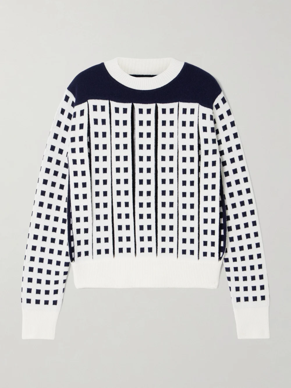 JW Anderson Cutout Jacquard-knit Sweater in white
