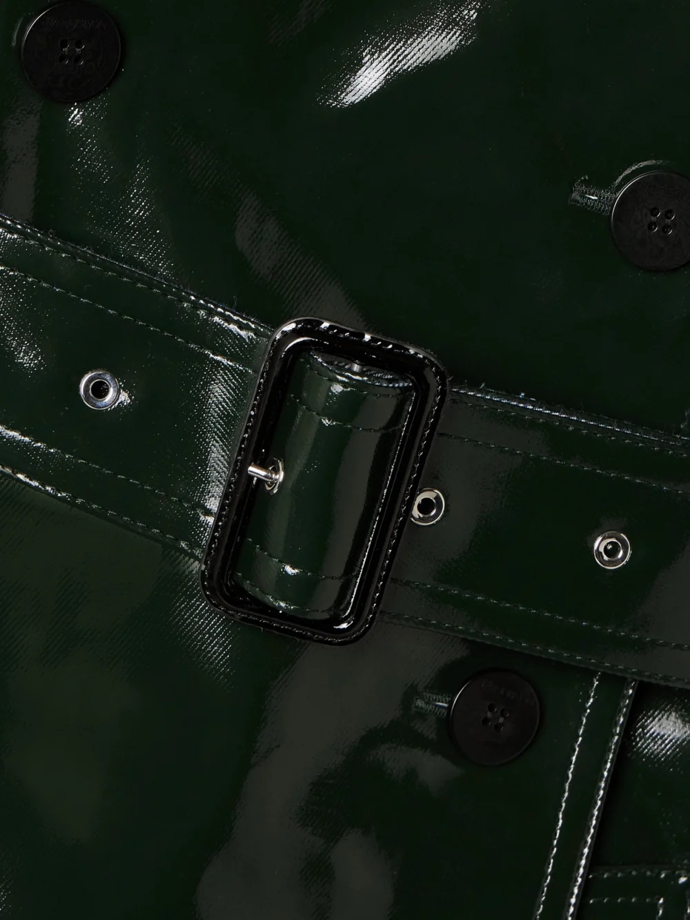 Close-up detail of the JW Anderson Double-breasted Belted Canvas-trimmed Coated-twill Jacket