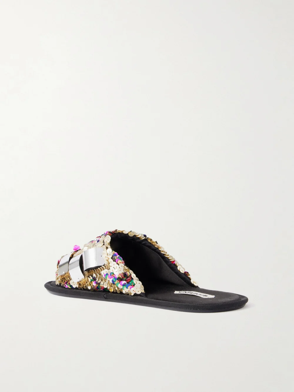 Back view of the JW Anderson Embellished Sequined Grosgrain Slides