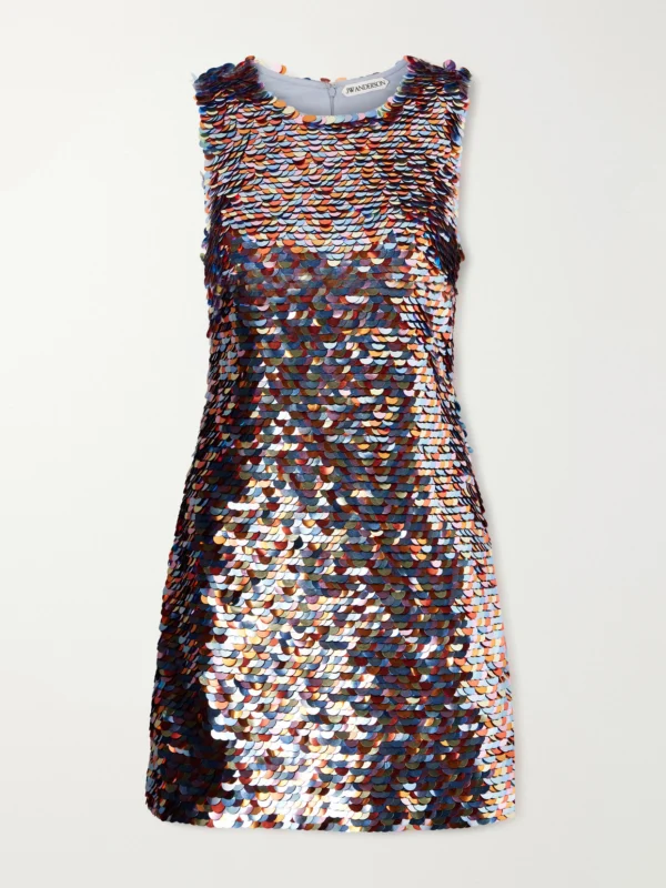 JW Anderson Embellished Sequined Tulle Mini Dress