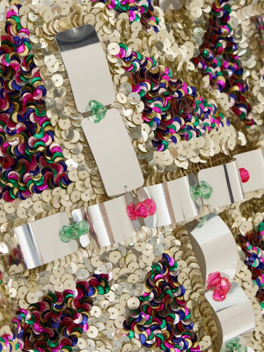 Close-up detail of the JW Anderson Embellished Sequinned Tulle Mini Dress