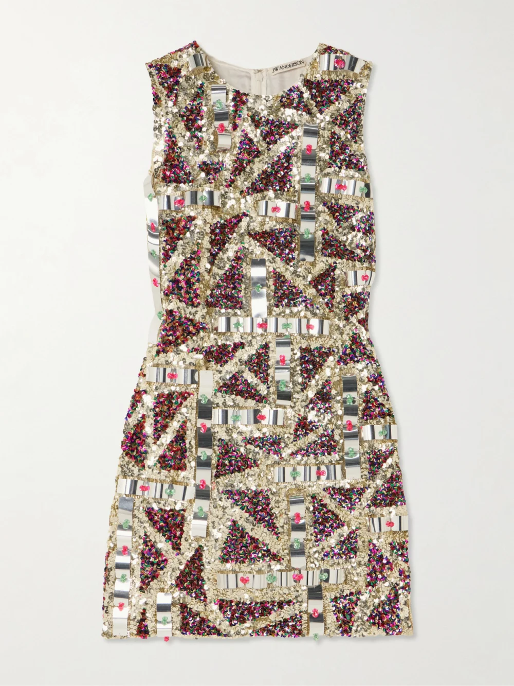 JW Anderson Embellished Sequinned Tulle Mini Dress in multi