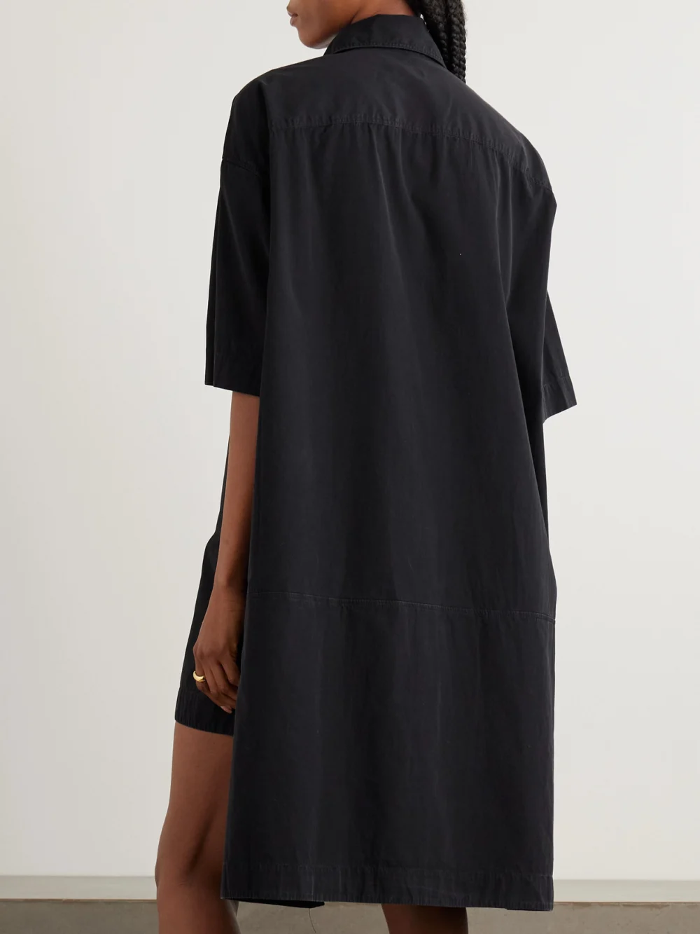 Back view of the JW Anderson Embroidered Cotton-voile Midi Shirt Dress