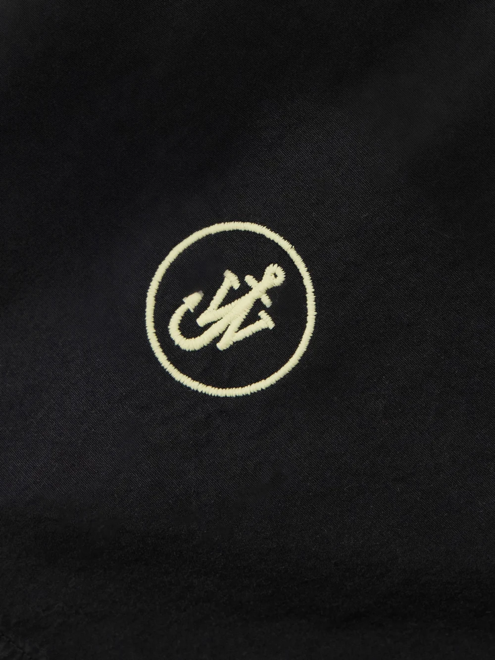 Close-up detail of the JW Anderson Embroidered Cotton-voile Midi Shirt Dress