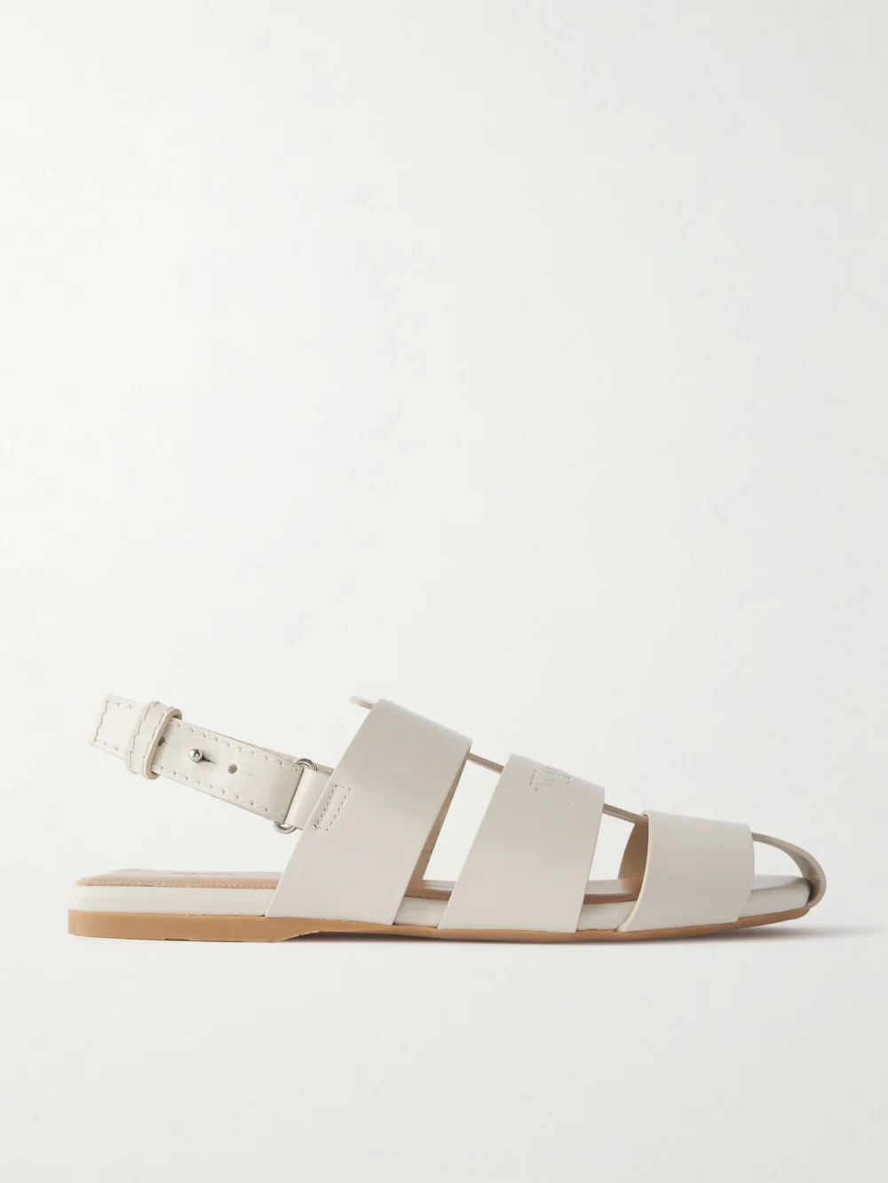 JW Anderson Fisherman Embossed Leather Sandals in ivory