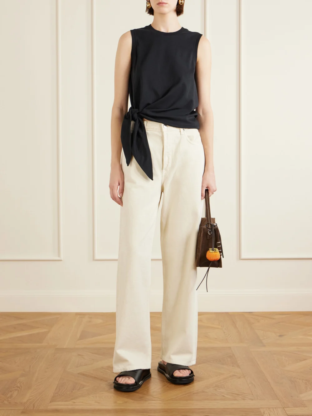 JW Anderson Fussbett Leather Slides, styled view