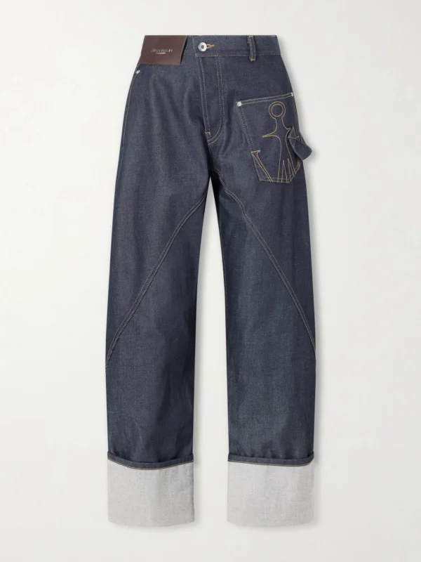 JW Anderson High-rise Embroidered Wide-leg Jeans