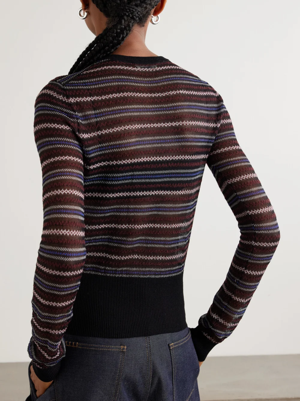 Back view of the JW Anderson Intarsia-knit Cotton-blend Sweater