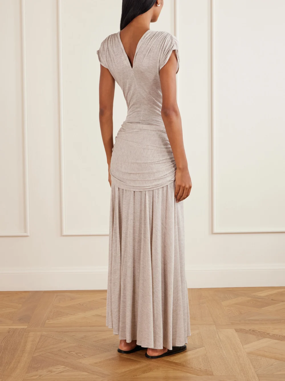 Back view of the JW Anderson Knot-detail Modal and Cashmere-blend Maxi Dress