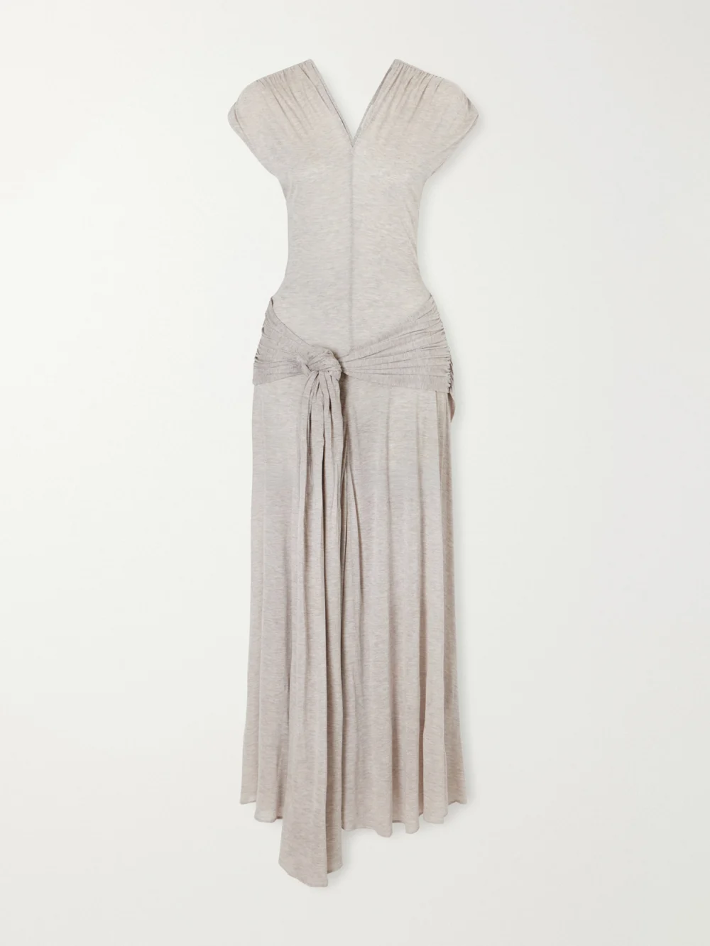JW Anderson Knot-detail Modal and Cashmere-blend Maxi Dress in off-white