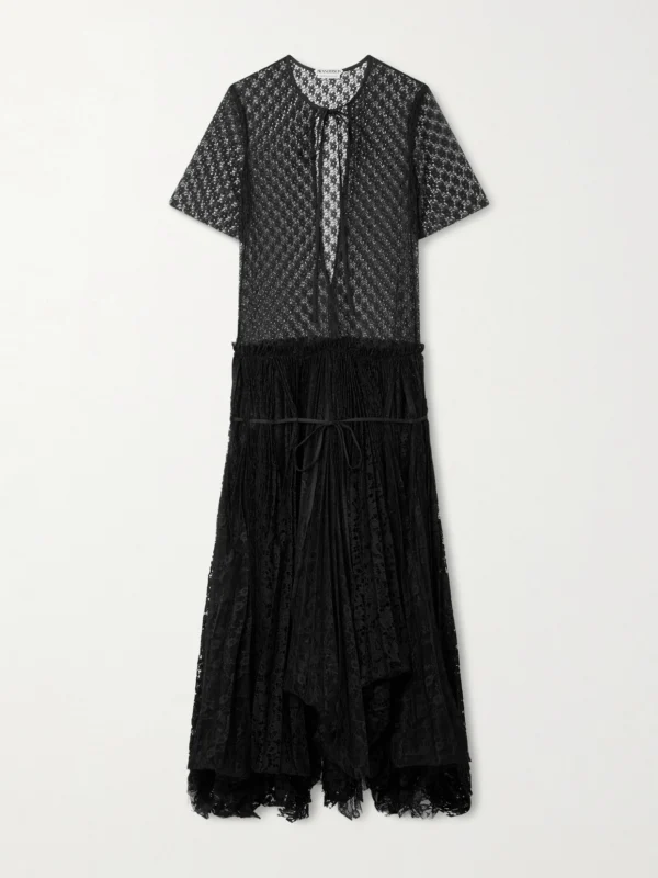 JW Anderson Layered Gathered Lace Maxi Dress