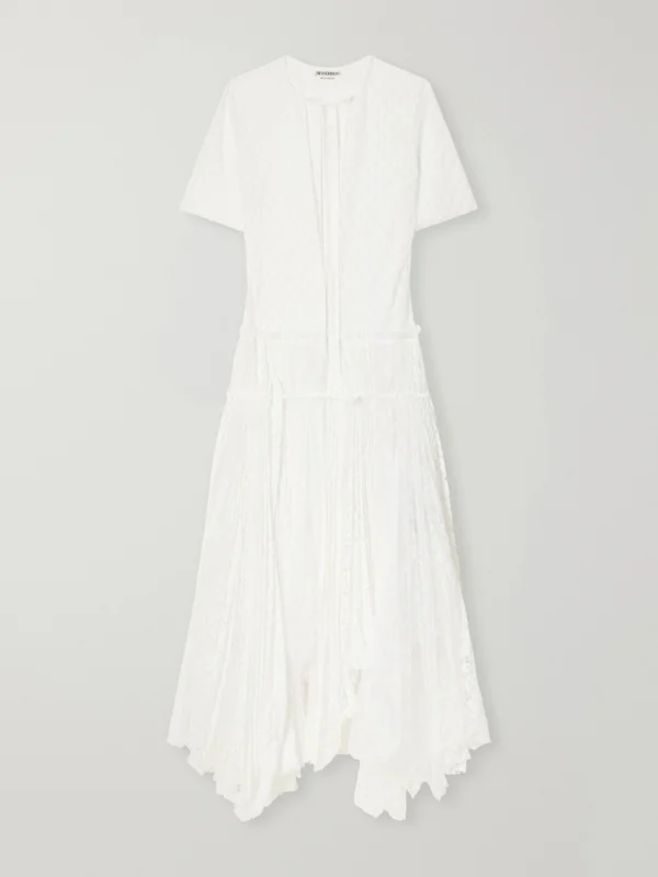 JW Anderson Layered Gathered Lace Maxi Dress