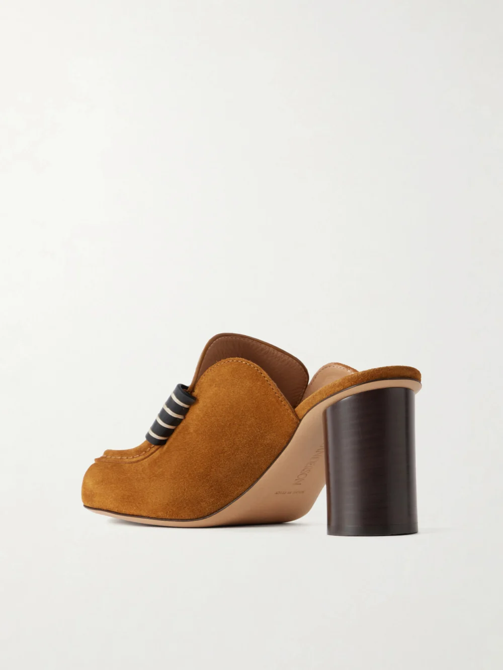 Back view of the JW Anderson Leather-trimmed Suede Mules