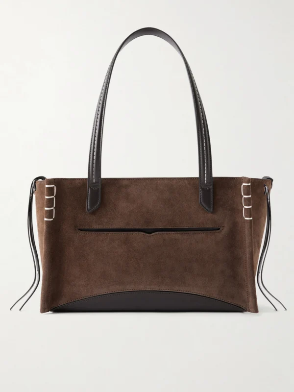 JW Anderson Loafer Cabas Leather-trimmed Suede Tote