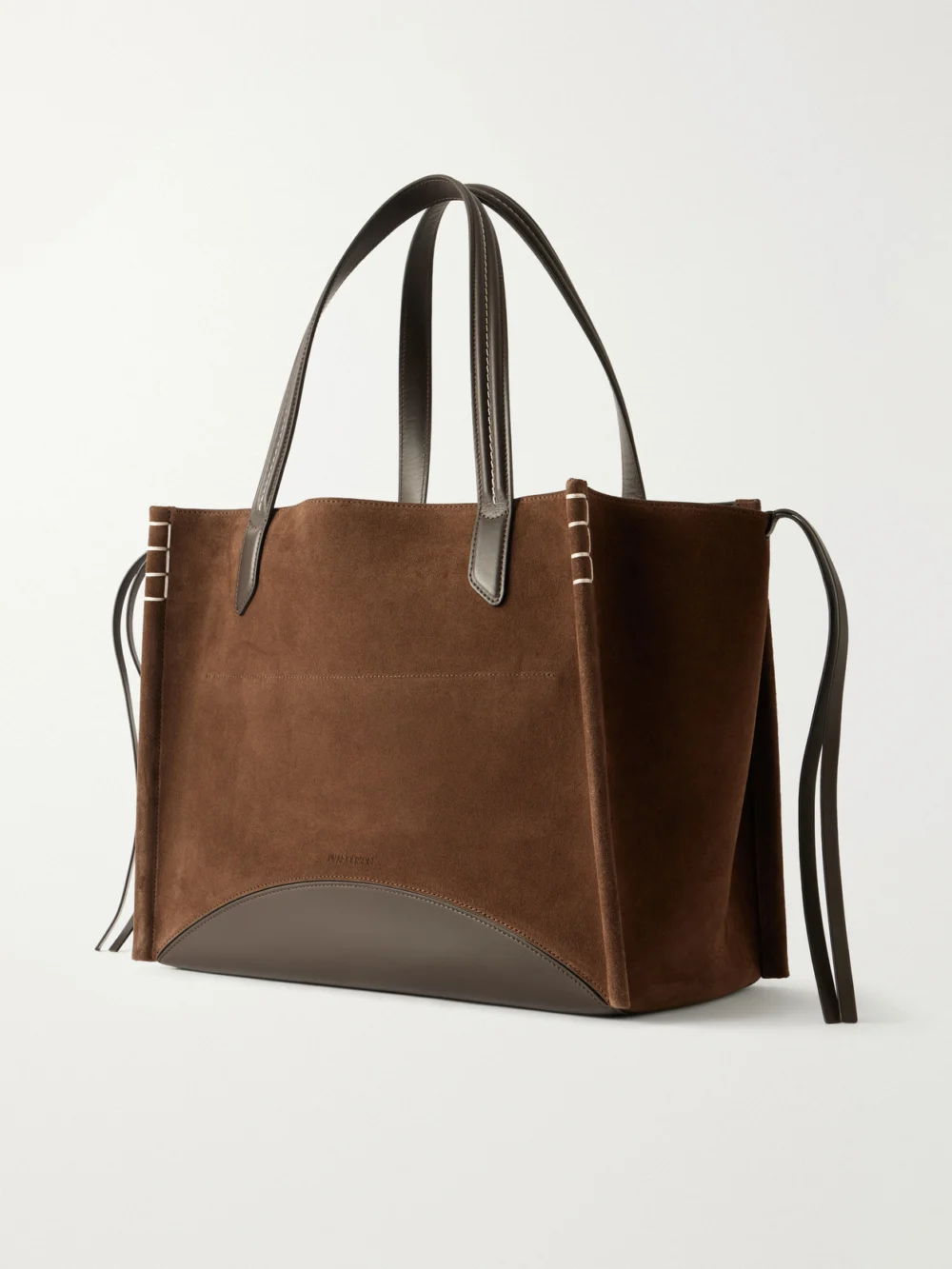 Back view of the JW Anderson Loafer Cabas Leather-trimmed Suede Tote