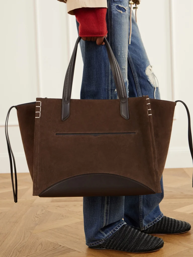 JW Anderson Loafer Cabas Leather-trimmed Suede Tote
