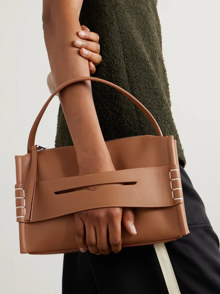 JW Anderson Loafer Embroidered Leather Shoulder Bag