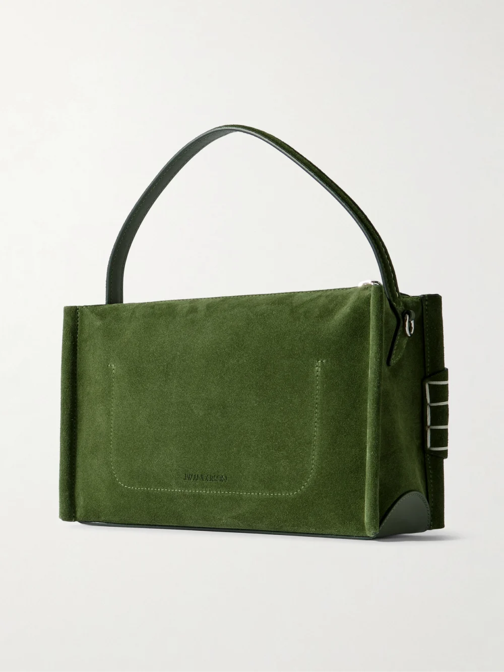 Back view of the JW Anderson Loafer Embroidered Suede Shoulder Bag
