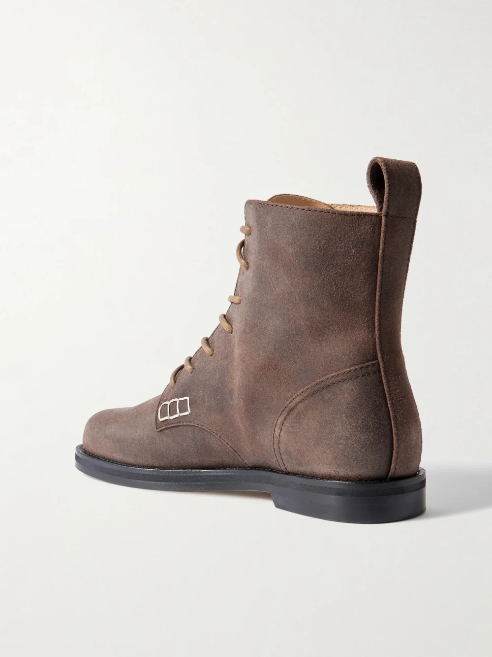 Back view of the JW Anderson Loafer Suede Ankle Boots