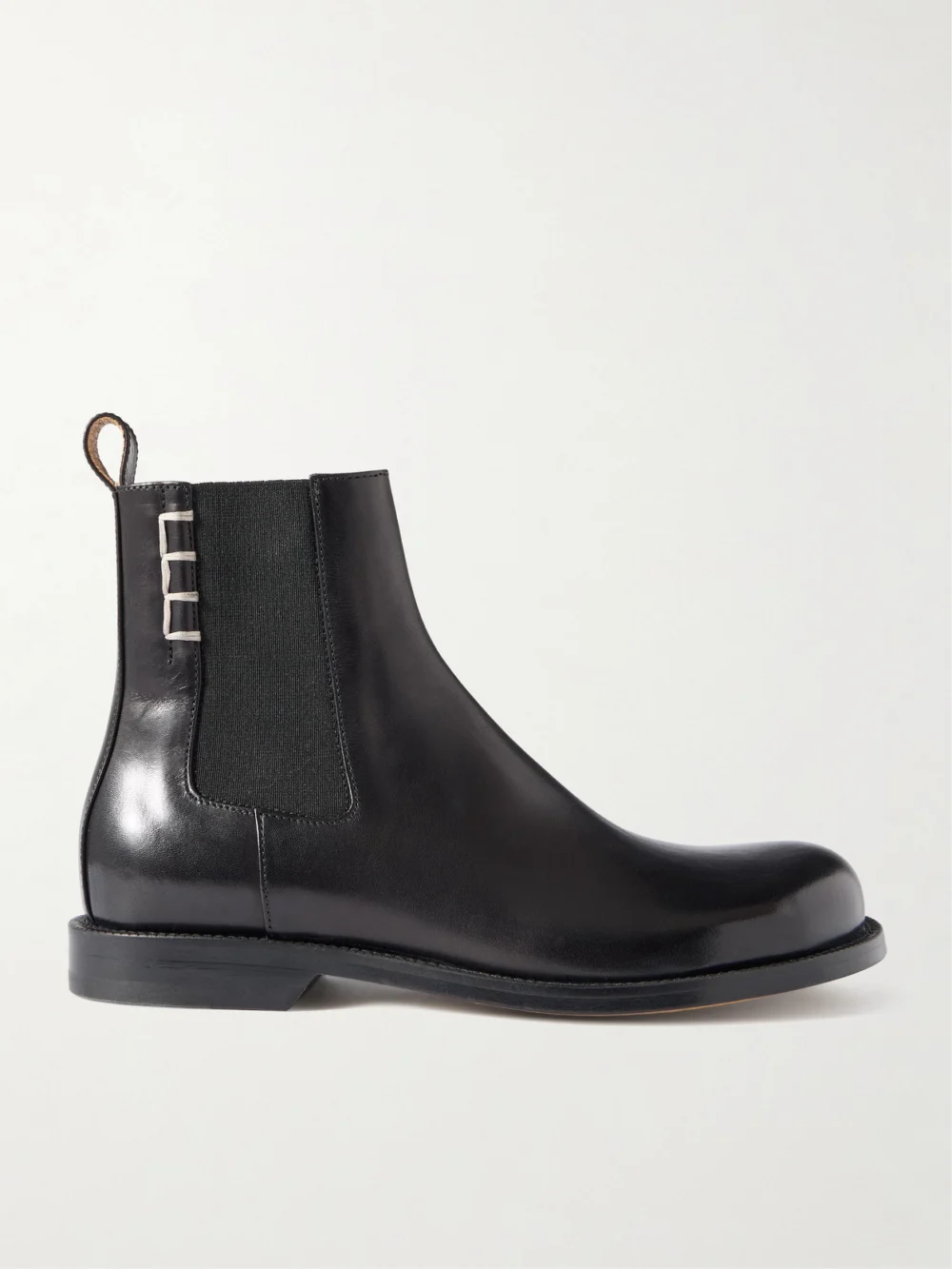 JW Anderson Loafer Whipstitched Leather Chelsea Boots in black