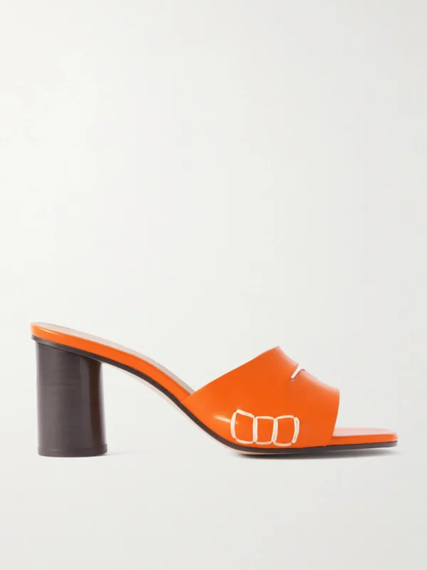 JW Anderson Loafer Whipstitched Leather Mules
