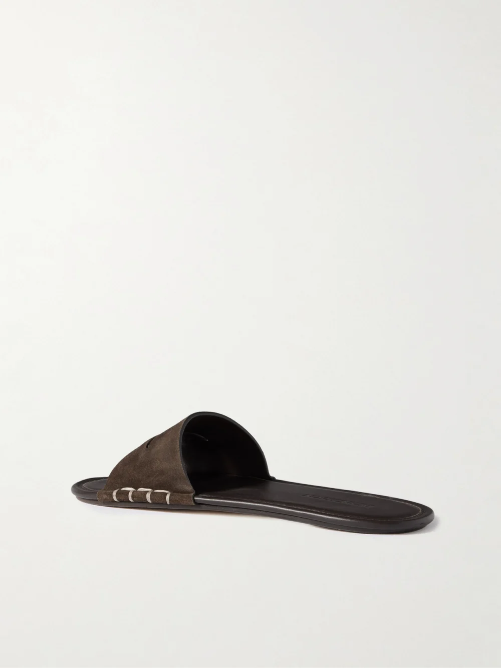 Back view of the JW Anderson Loafer Whipstitched Suede Slides