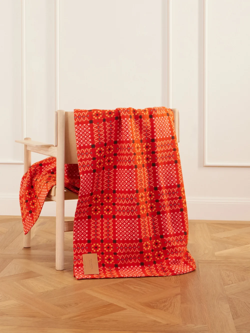 JW Anderson + Melin Tregwynt Wool Jacquard Blanket in tomato red