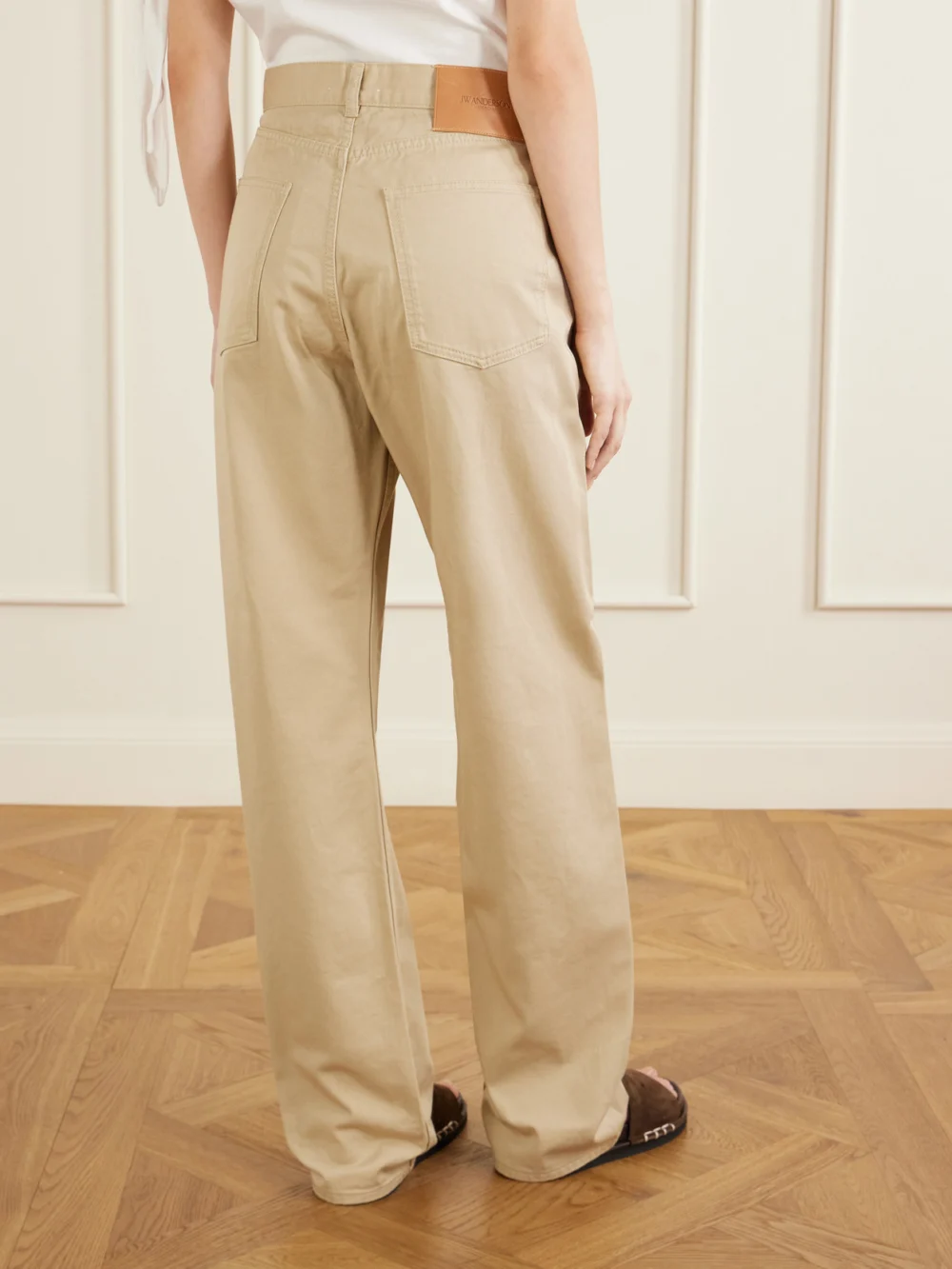 Back view of the JW Anderson Mid-rise Straight-leg Jeans