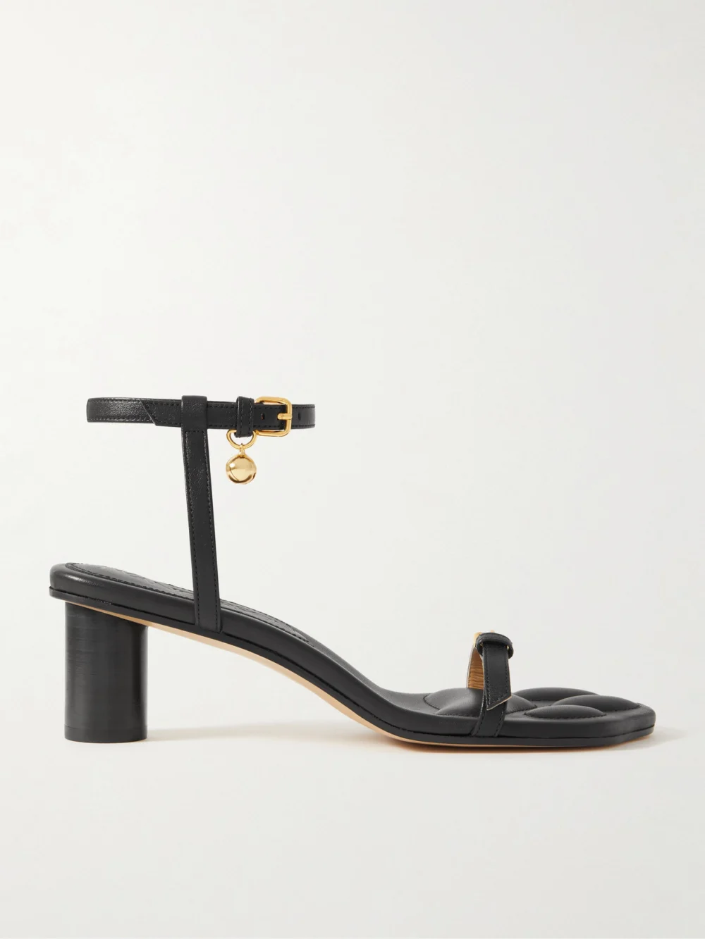 JW Anderson Paw Embellished Leather Sandals in black