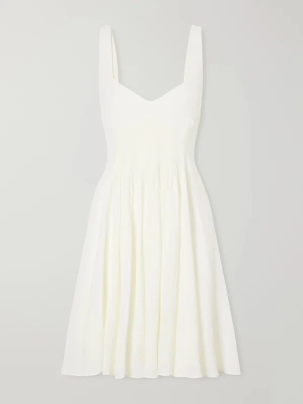 JW Anderson Pleated Gathered Crepon Mini Dress