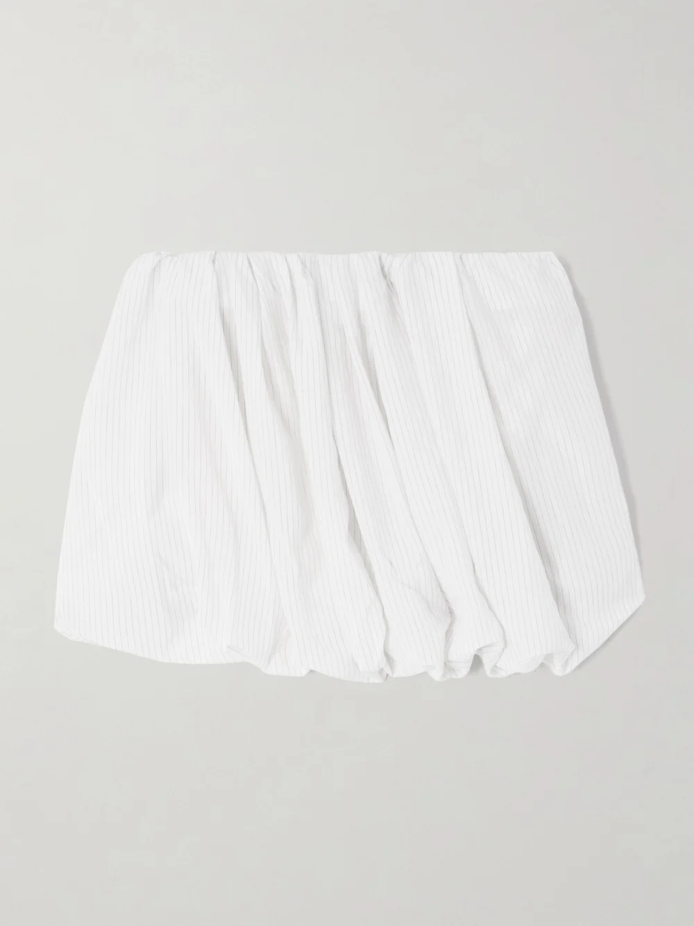 JW Anderson Pleated Pinstriped Poplin Mini Skirt in off-white