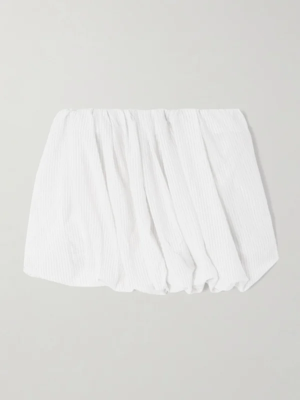 JW Anderson Pleated Pinstriped Poplin Mini Skirt