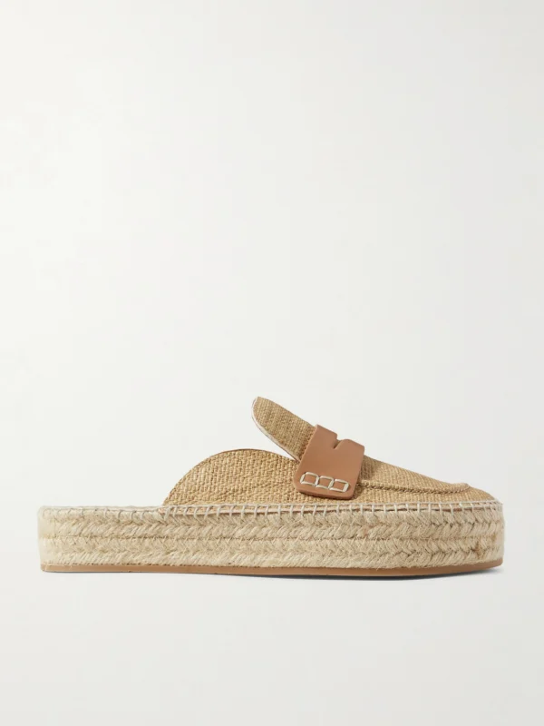 JW Anderson Printed Textured-leather Espadrille Mules
