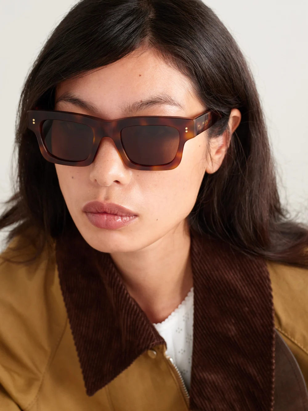 JW Anderson Rectangular-frame Acetate Sunglasses, styled view