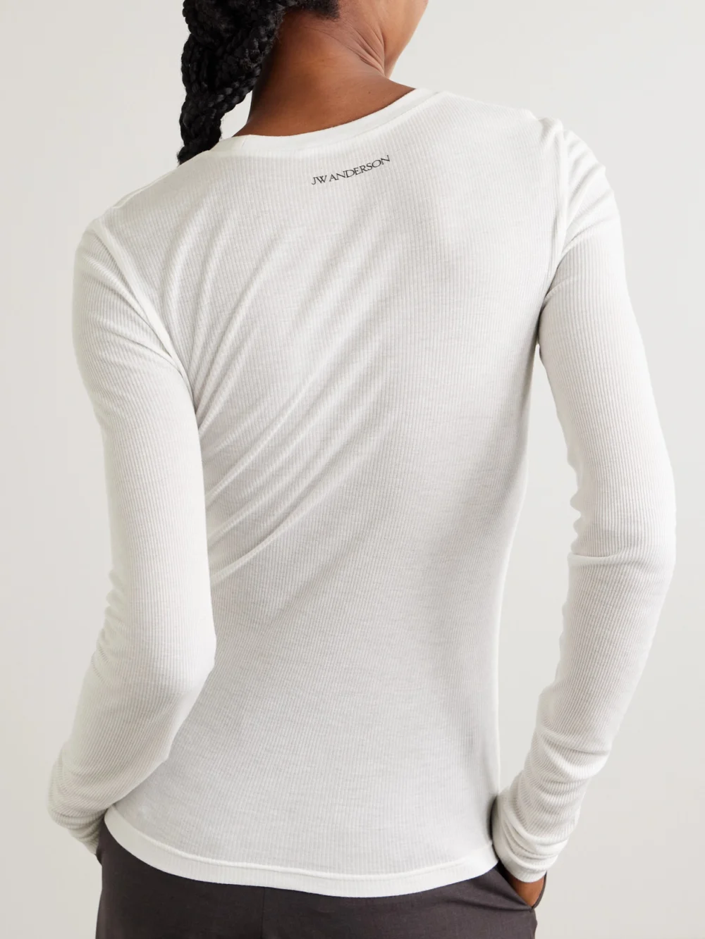 Back view of the JW Anderson Ribbed Modal-jersey T-shirt