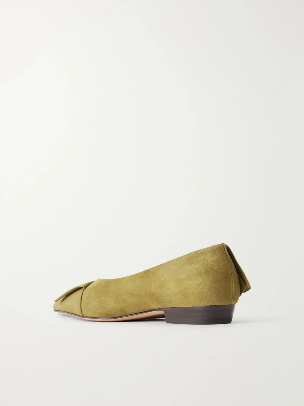Back view of the JW Anderson Ruffled Nubuck-trimmed Suede Ballet Flats