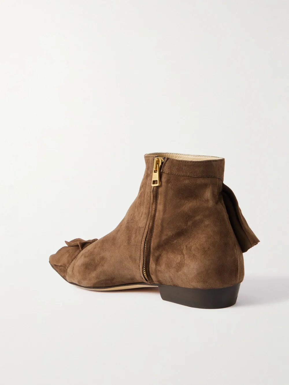 Back view of the JW Anderson Ruffled Suede Ankle Boots