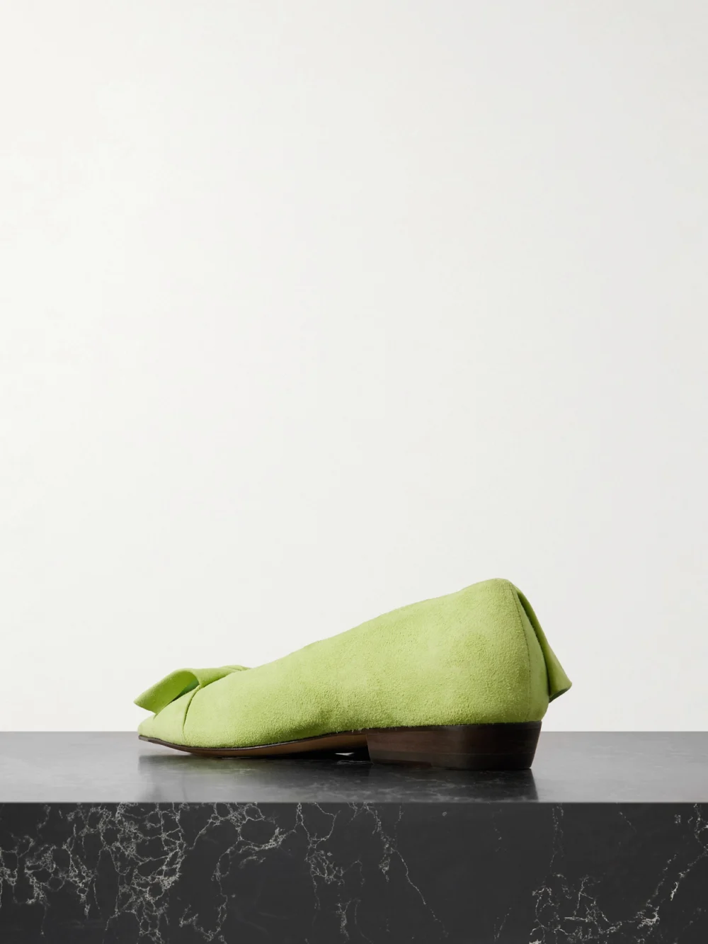 Back view of the JW Anderson Ruffled Suede Ballet Flats