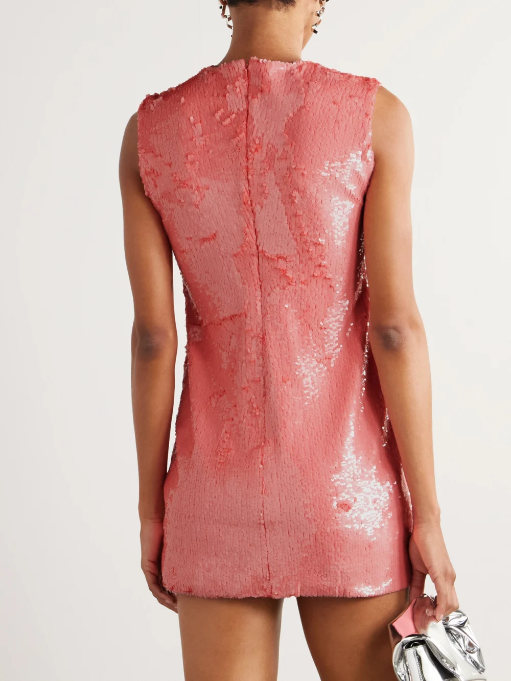 Back view of the JW Anderson Sequined Cotton-jersey Mini Dress