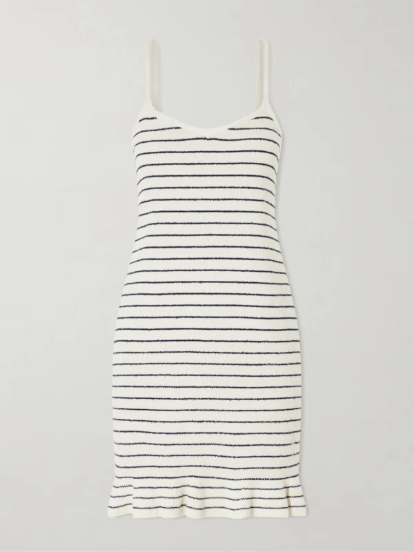 JW Anderson Striped Cotton-blend Terry Mini Dress
