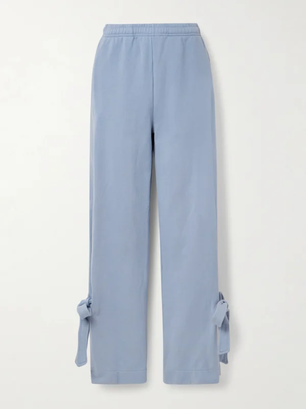 JW Anderson Tie-detailed Cotton-jersey Straight-leg Sweatpants